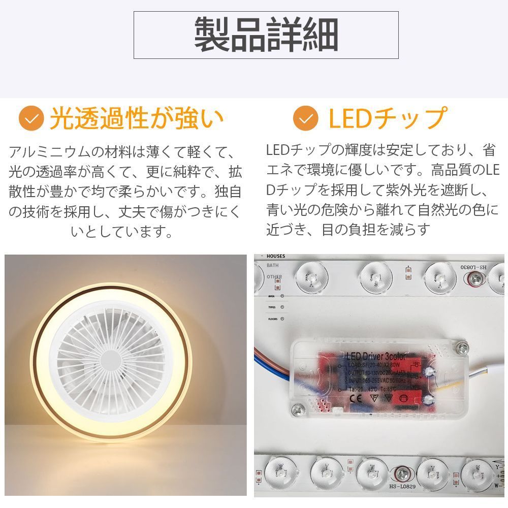 8畳 ファン付き照明