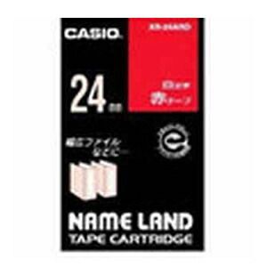 カシオ ネームランド用テープカートリッジ XR-24ARD 赤　白文字 1巻8m