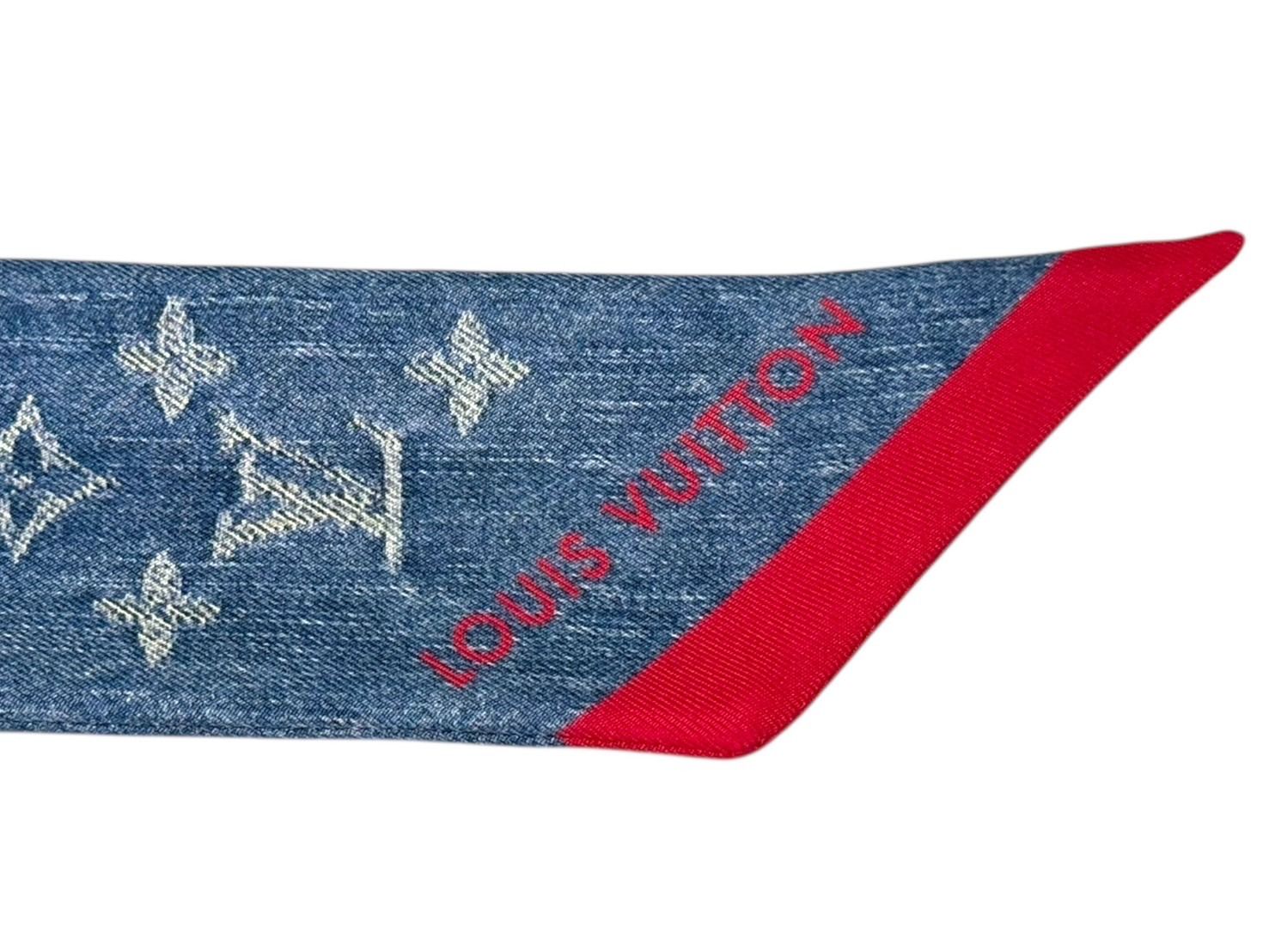 バンドー　BB モノグラム デニム　チェリー　村上隆　ルイヴィトン　M96390 極美品 LOUIS VUITTON ルイヴィトン 村上隆 バンドーBB スカーフ