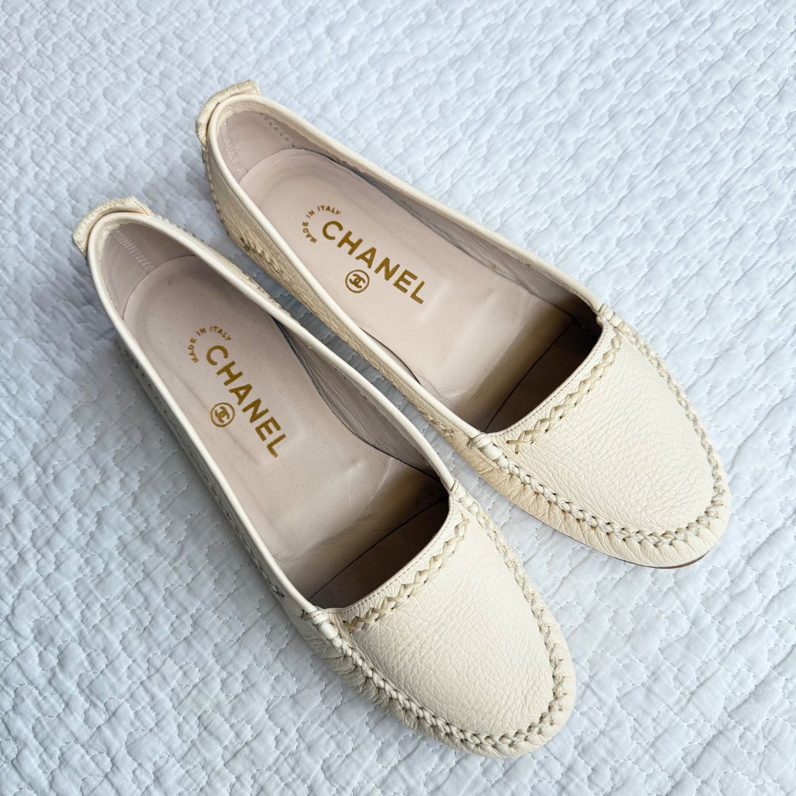 極美品 CHANEL シャネル ココマーク レザーローファー