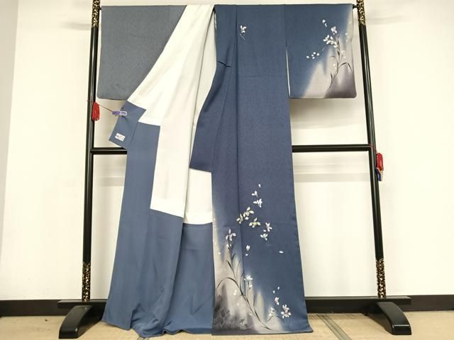 平和屋着物○京の匠日展作家 丹下雄介 訪問着・袋帯セット 刺繍 草花文