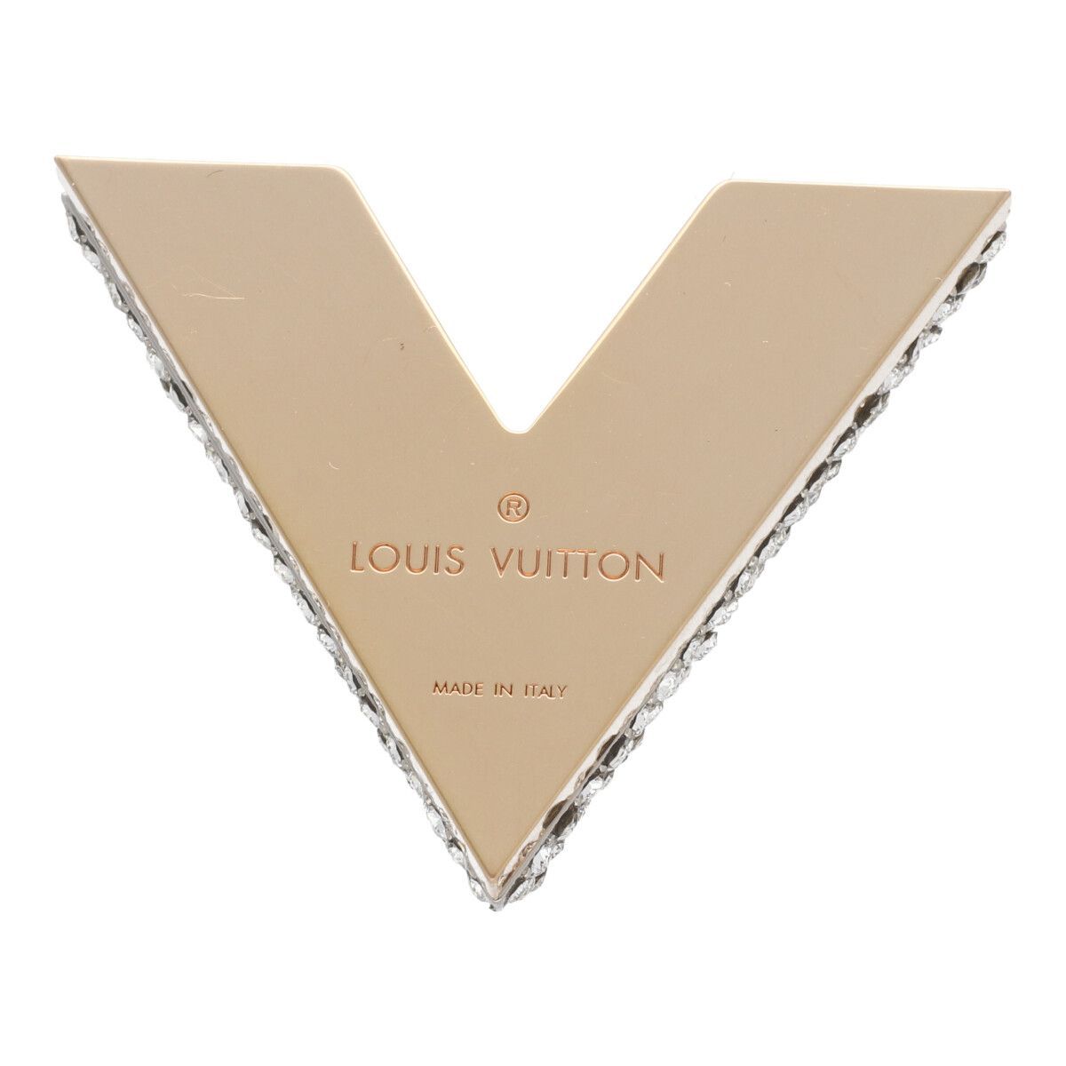 中古】 LOUIS VUITTON ルイ・ヴィトン ブローチ ブローチ ストラス V 