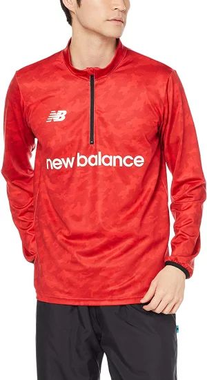 【Sサイズのみ】【8349円の品税込み】 new balance(ニューバランス) 長袖 スポーツ ウェア メンズ ハーフジップウォームアップロングスリーブＴシャツ レッド JMTF0409-RED-S