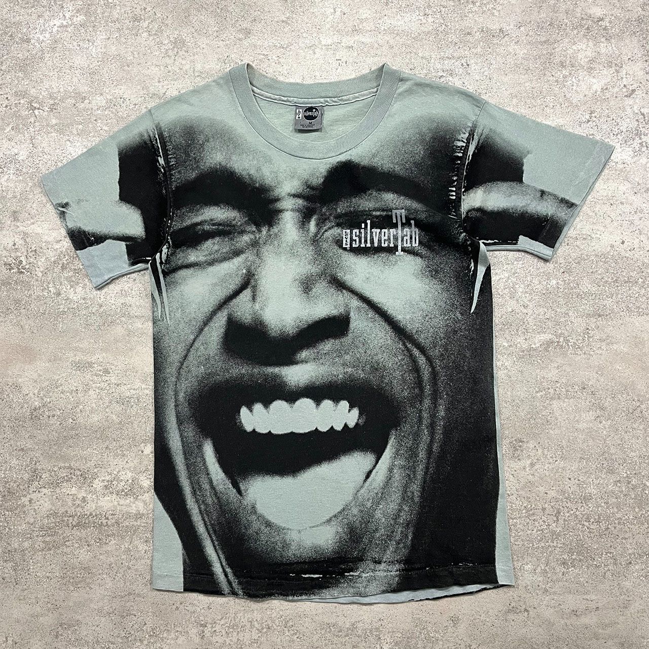 90s USA製 Levis SILVERTABシルバータブ フォト Tシャツ 90s リーバイス シルバータブ フェイス 顔 AOP Tシャツ アメリカ