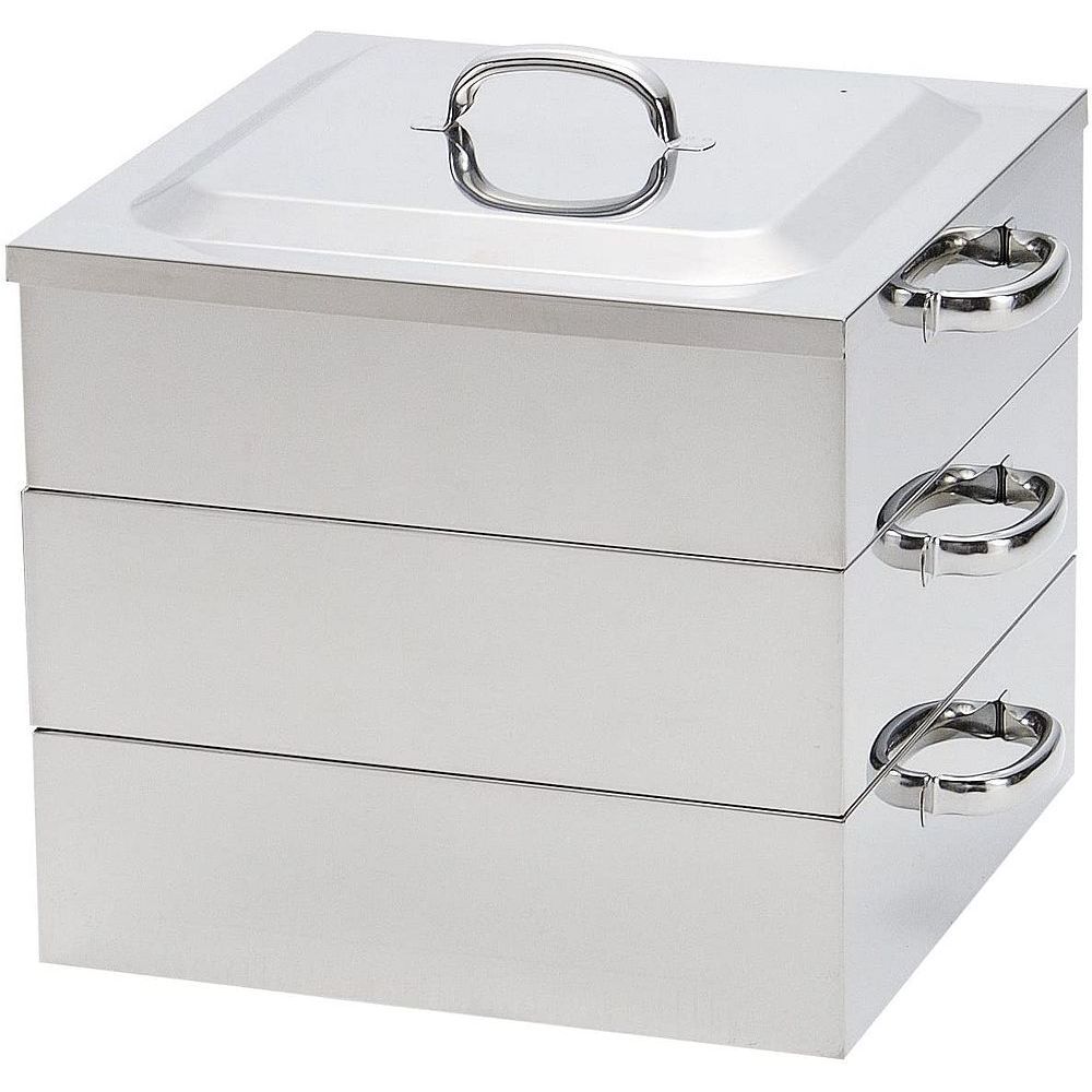 神子島製作所 PE 18-8業務用角蒸器 2段 33cm 045010 27cm 18-