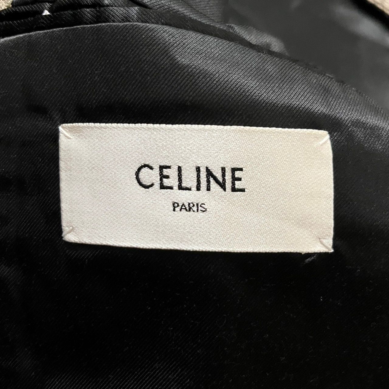 CELINE セリーヌ 21AW HIGH NECK COLLAR COAT IN HOUNDSTOOTH WOOL