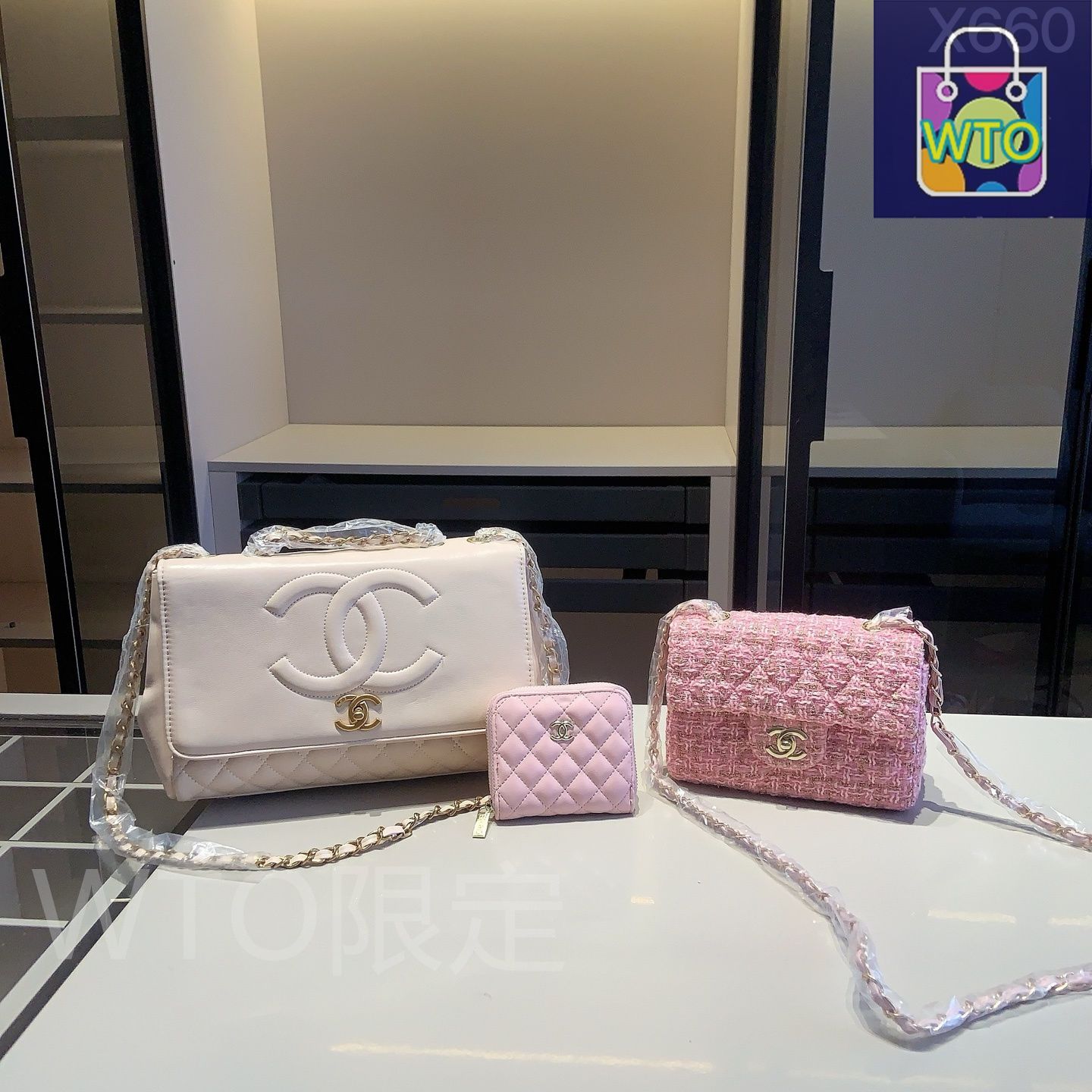 今日特価】Chanel X660 3点セット, チェーンバッグ＆スクエア