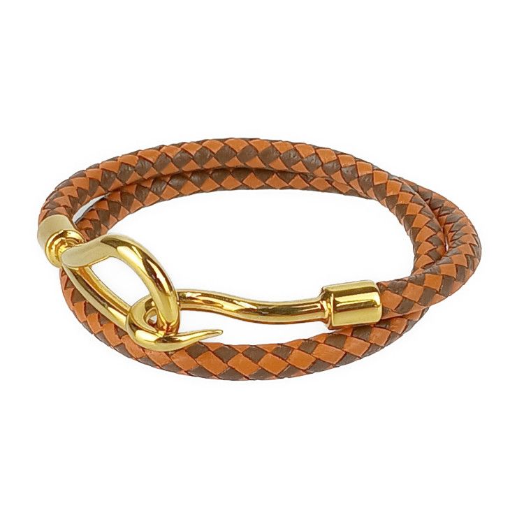 超美品 HERMES エルメス ブレスレット ジャンボ - オレンジ系 ブラウン 