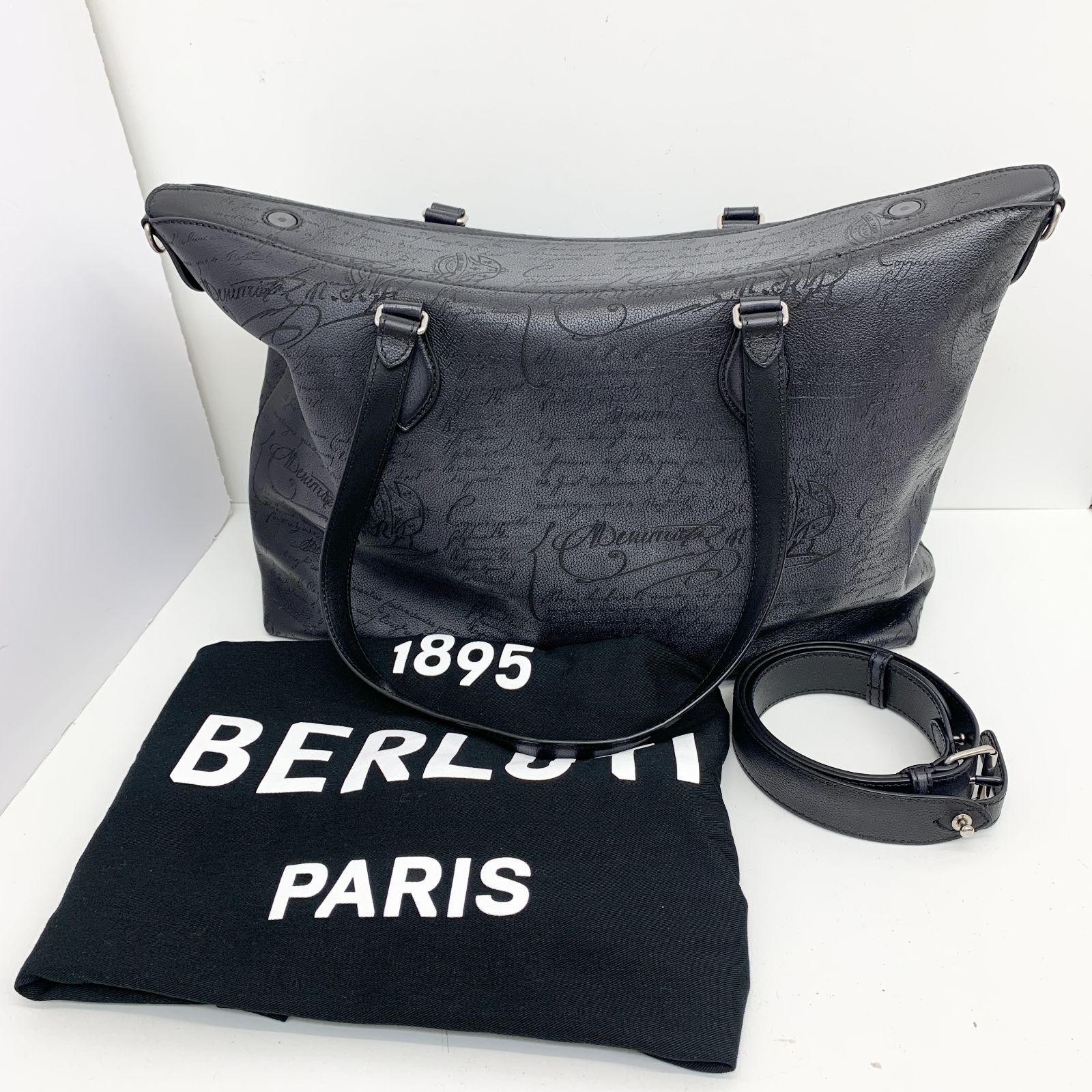 Berluti ベルルッティ レイトアワー スクリット レザー トートバッグ