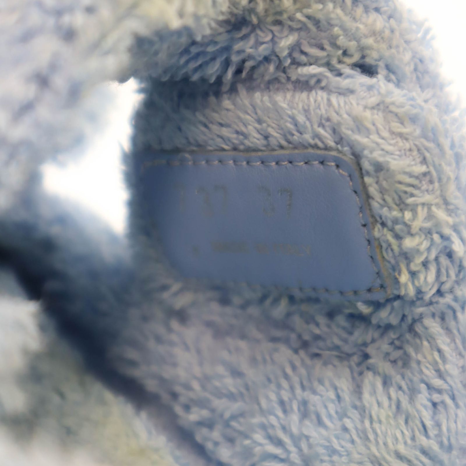 PRADA プラダ ロゴプレート テリークロスストラップサンダル ブルー 37  