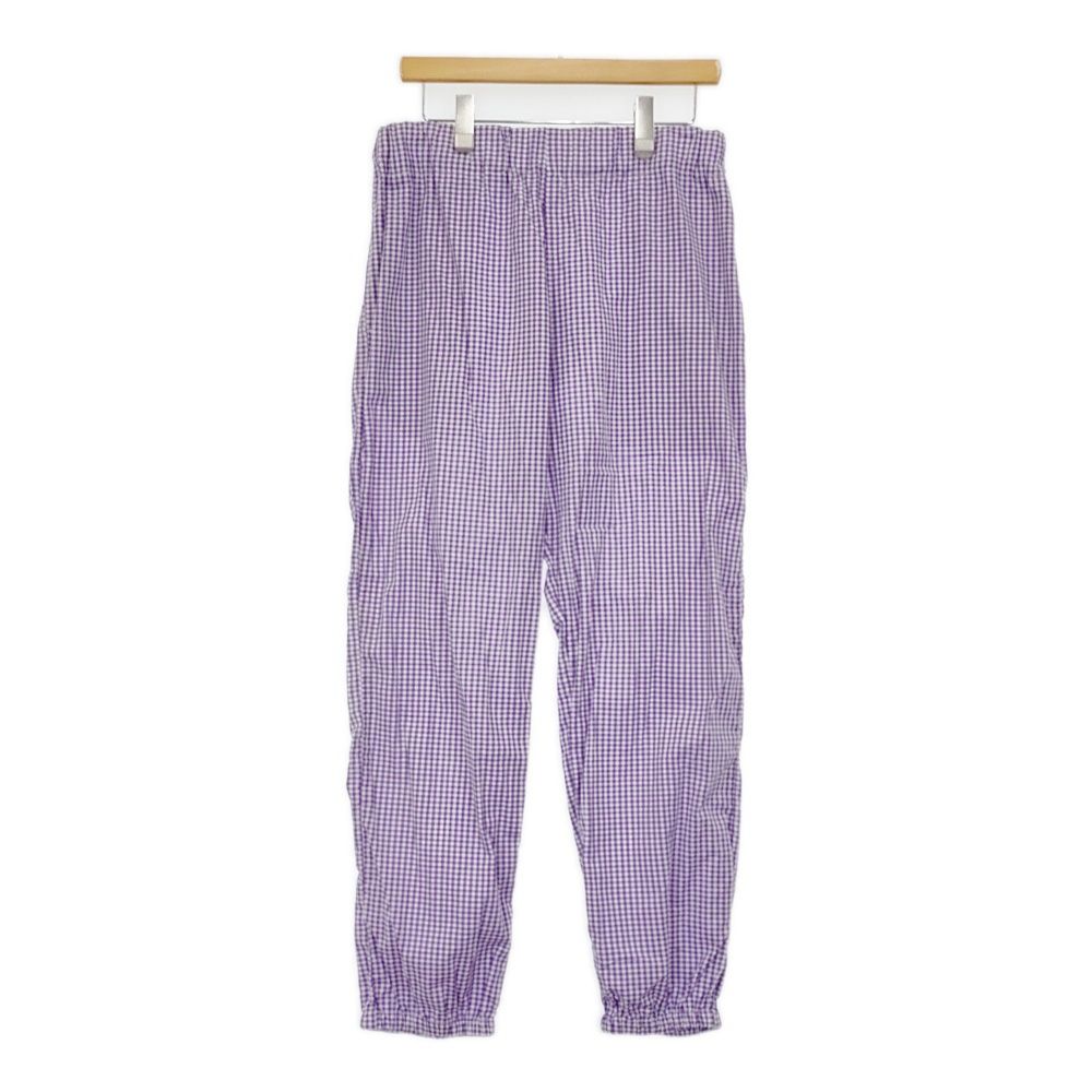 Yarmo m-t product 鍵山奈美 ギンガムチェック ウェアハウスパンツ 定価34100円 パープル ホワイト レディース ヤーモ 5-0930M♪