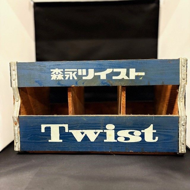 森永Twist 木製 配達箱 瓶 昭和 レトロ 41.5x26.5x22.5 07030202 15