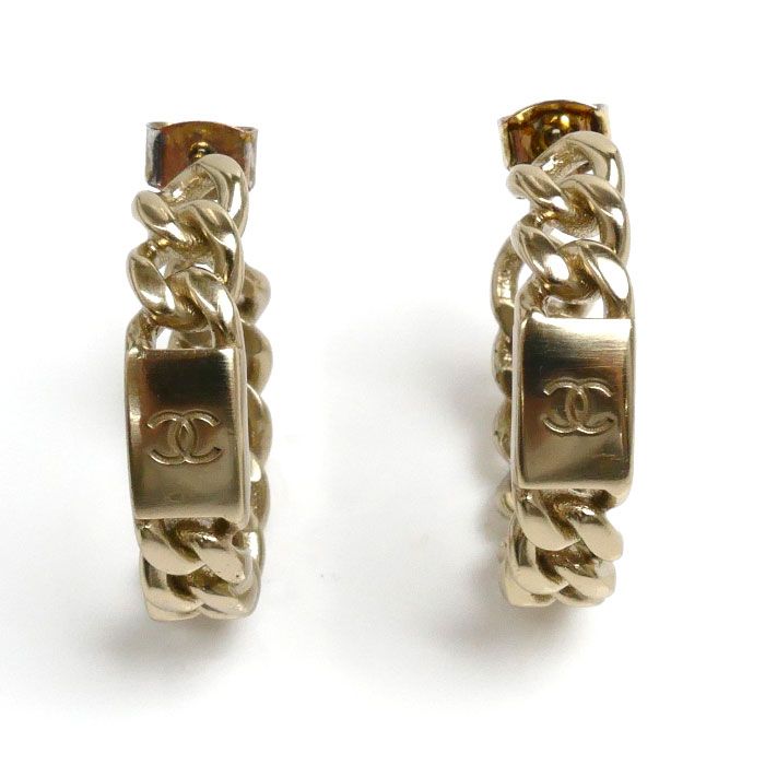 CHANEL シャネル メタル ココマーク フープ ピアス 11.8g CHANEL シャネル メタル ココマーク フープ ピアス 11.8g