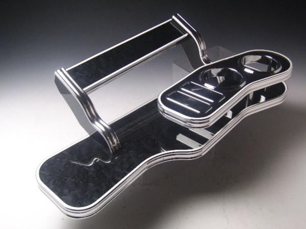 ３０プリウス フロントテーブル Lライン ブラックウッド ホワイト×フルメッキ