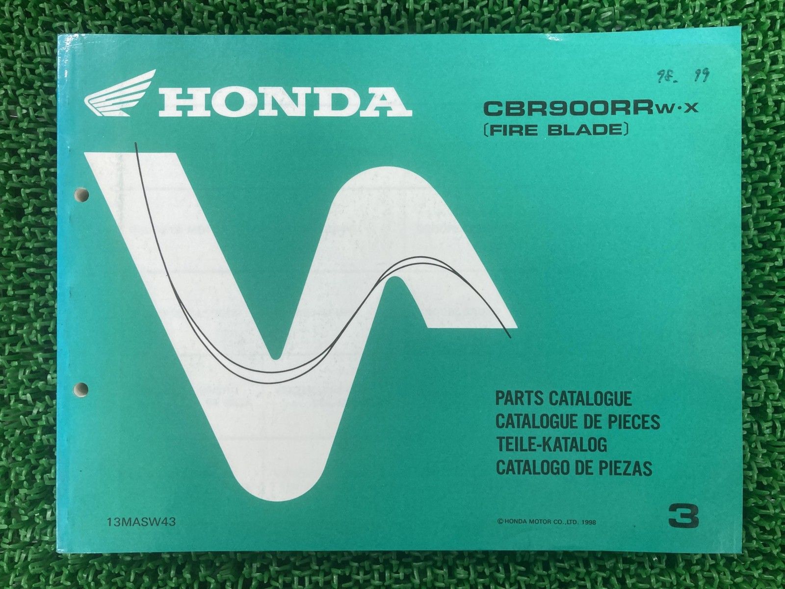 CBR900RR W X FIREBLADE パーツリスト 3版 ホンダ 正規 中古 バイク