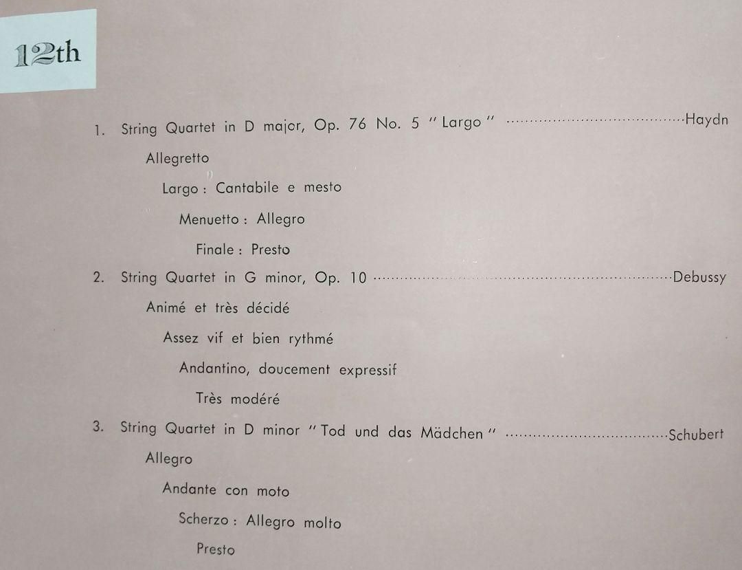 レア ブダペスト四重奏団 日本公演パンフレット 1954年 昭和29年 日本
