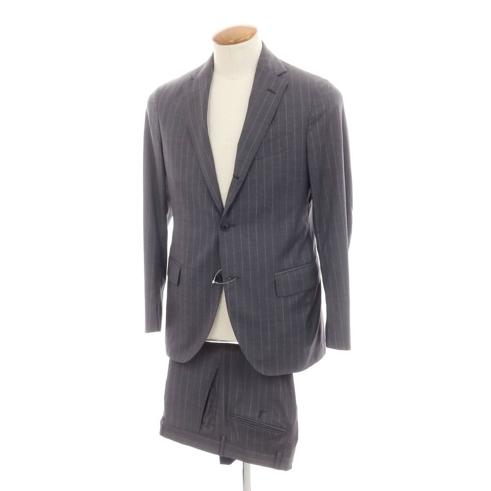 LARDINI ストライプスーツ ダークグレー