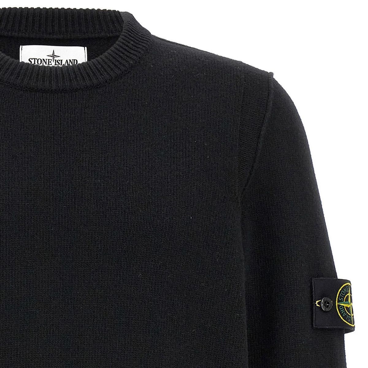 32 STONE ISLAND ストーンアイランド 8115508A3 A0029 ブラック ニット 