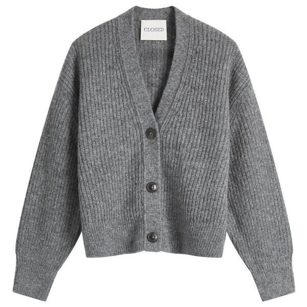 【送料無料】 クローズド レディース カーディガン アウター Closed V Neck Cardigan Grey Heather Melange