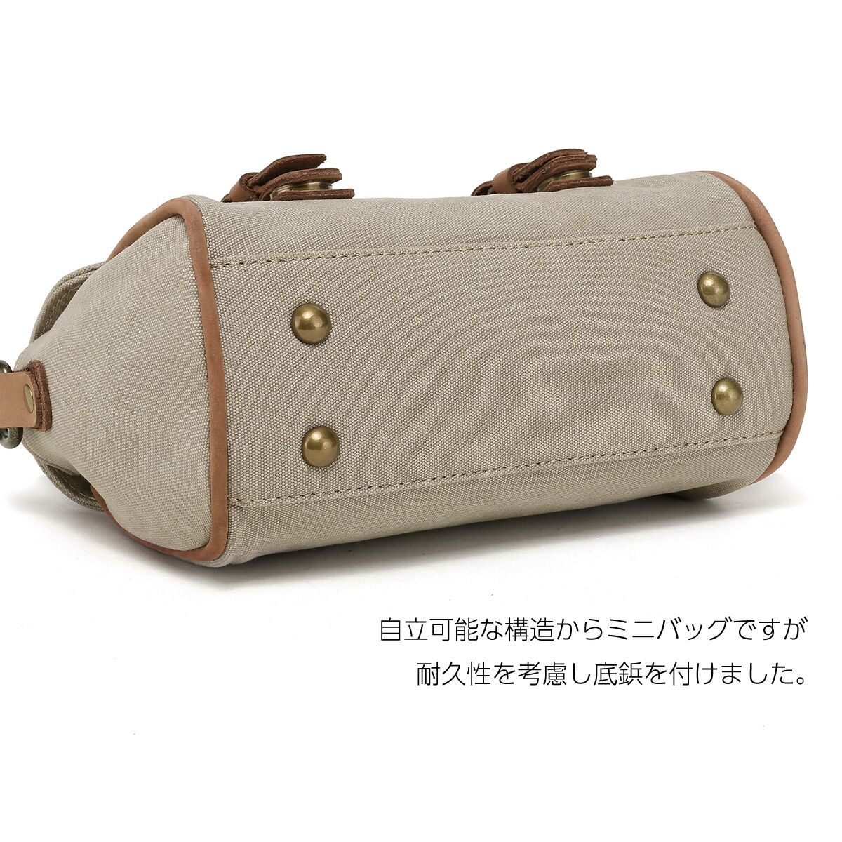 ミニバッグ ショルダー レディース 帆布 本革 2way ショルダー