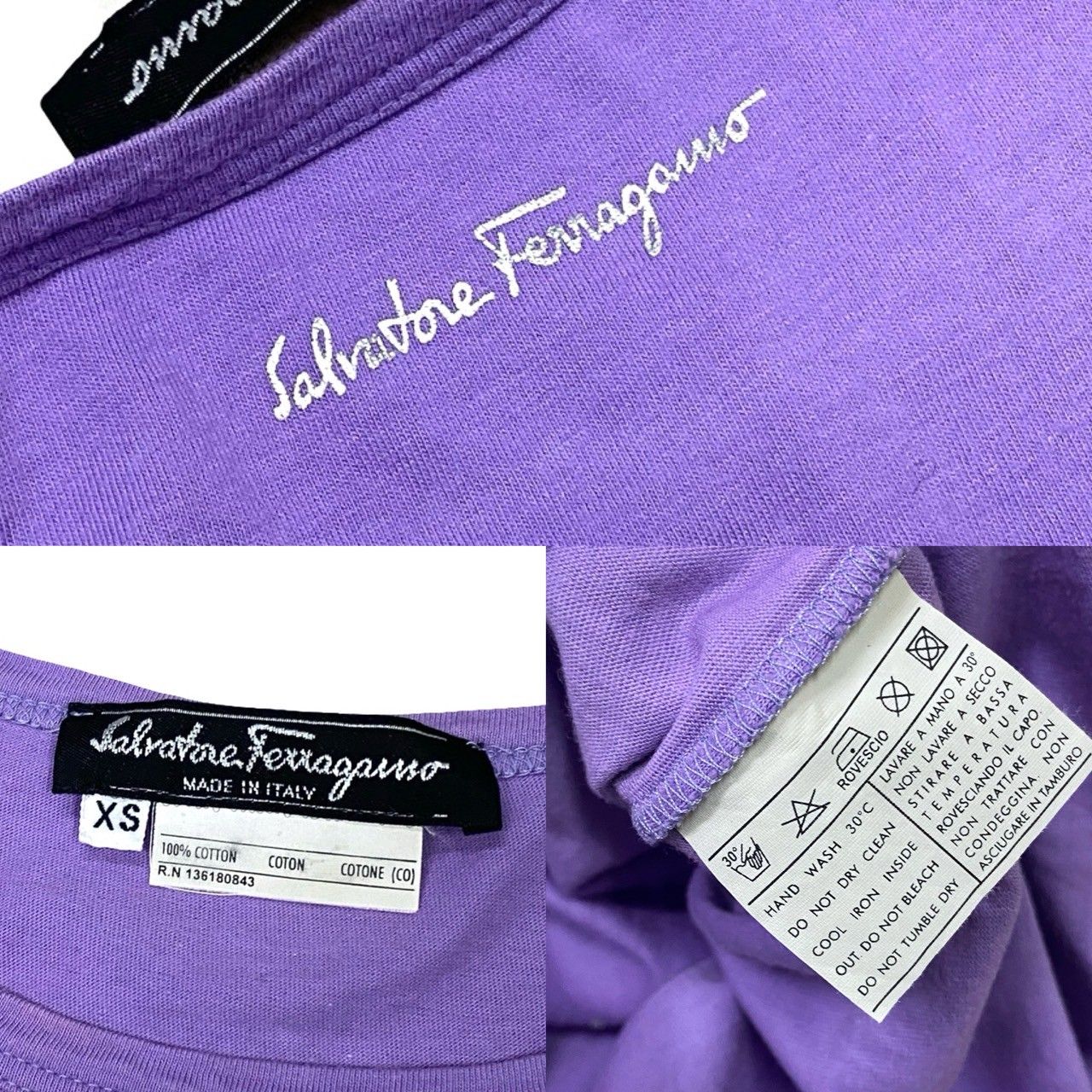 【極美品✨ Salvatore Ferragamo コットン】 イタリア製半袖 極 美品 Salvatore Ferragamo サルヴァトーレフェラガモ