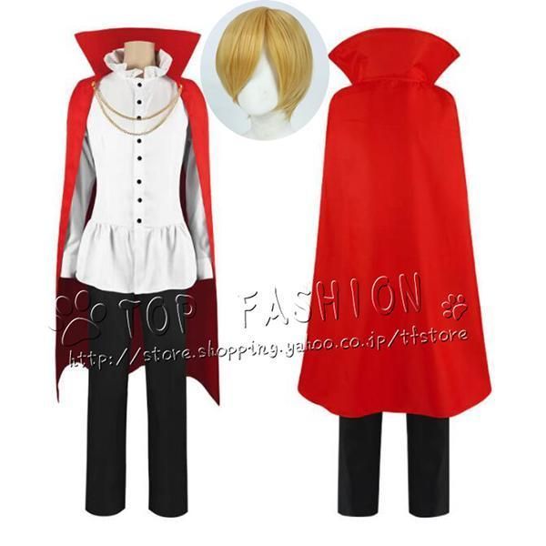 ONE PIECE ワンピース 海賊王 風 ヴィンスモーク サンジ コスプレ 衣装 ウィッグ 靴 道具別売り