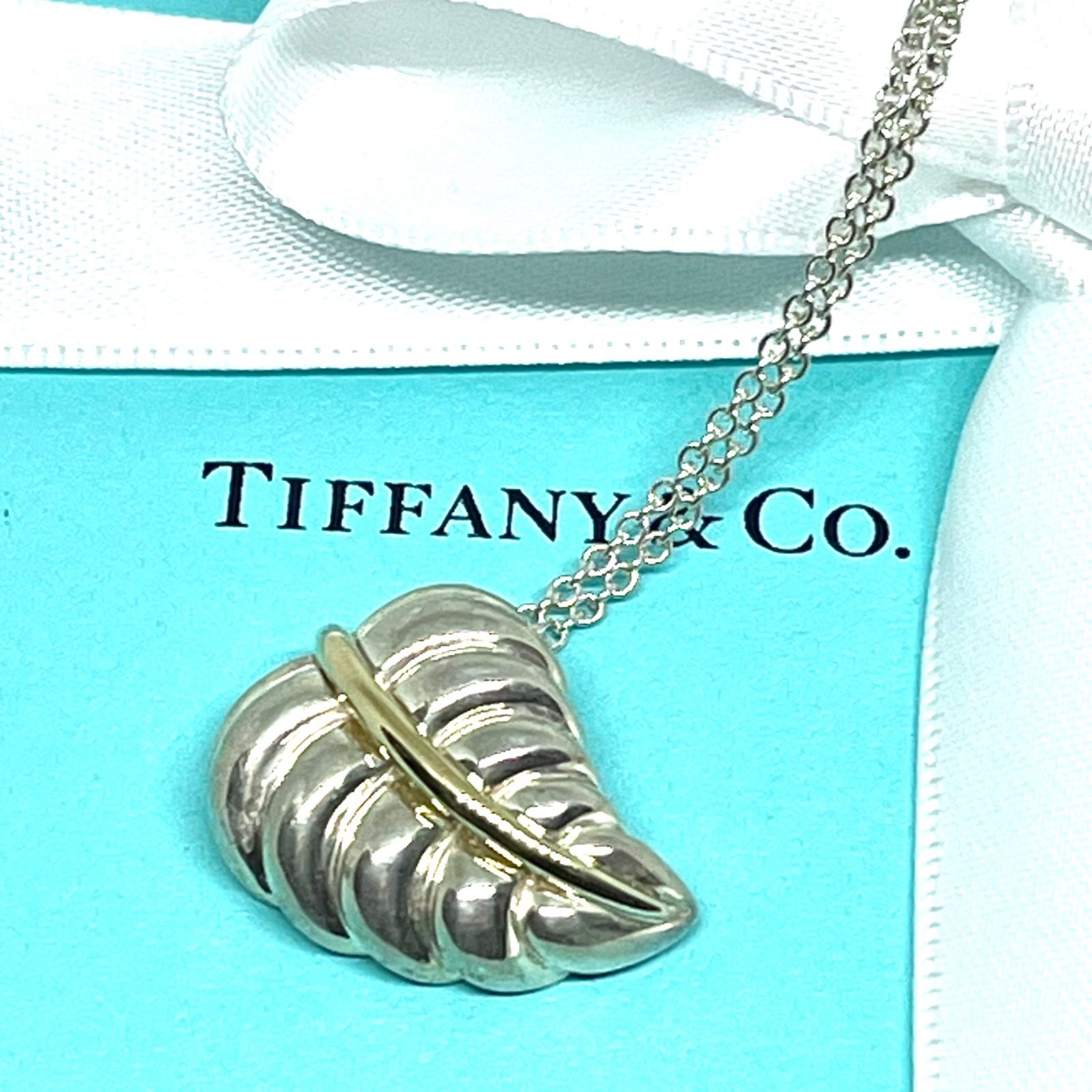 TIFFANY & Co. ティファニー リーフ 葉 モチーフ ネックレス シルバー