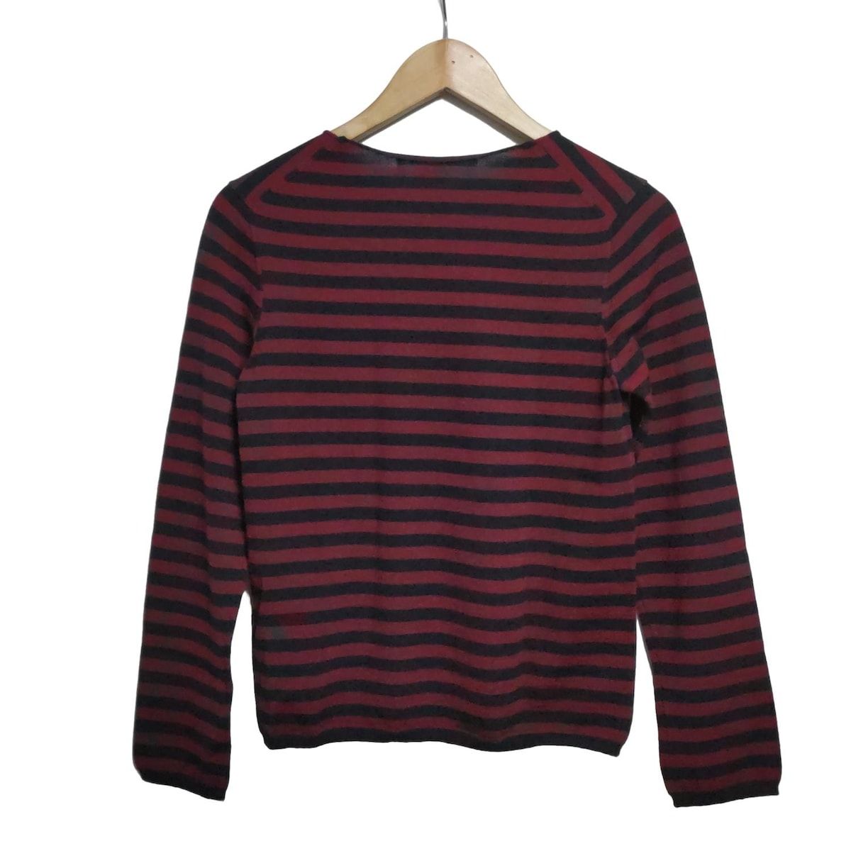 コムデギャルソンコムデギャルソン 長袖セーター サイズS レディース - ボルドー×ネイビー クルーネック 薄手
