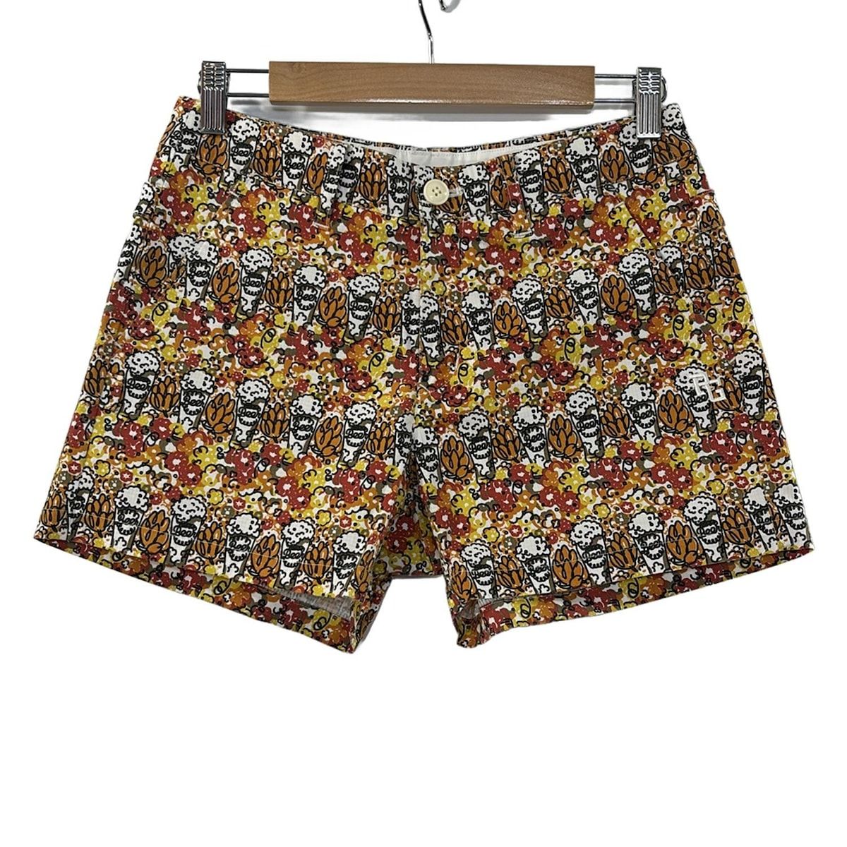 PEARLY GATES パーリーゲイツ ショートパンツ サイズ0 XS レディース - 白×オレンジ×マルチ