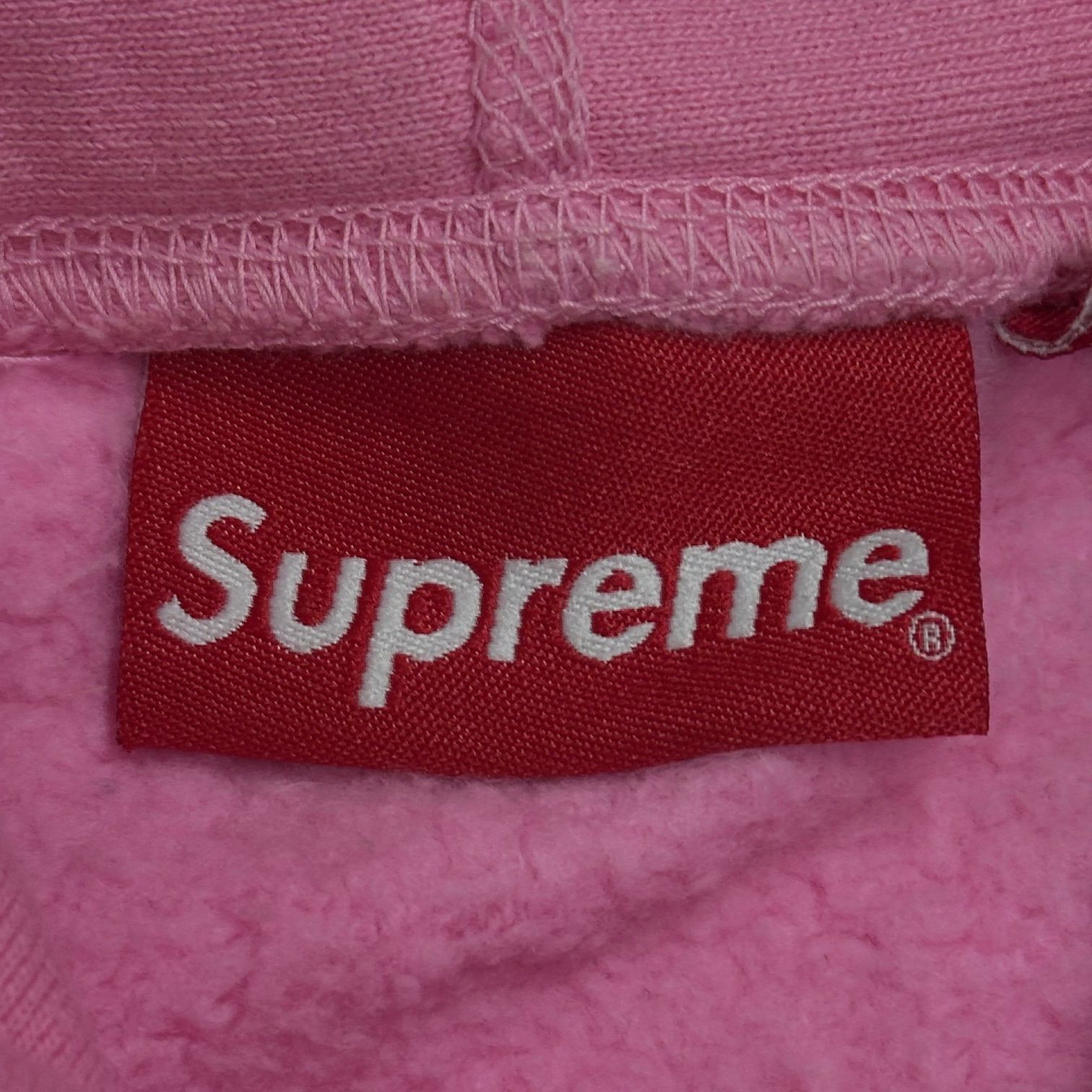 SUPREME ピンク ロゴスパンコール刺繍 パーカー Supreme シュプリーム 2023AW Satin Applique Hooded Sweatshirt