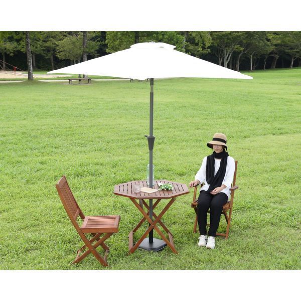 アルミパラソル 約240cm アイボリー 組立品 代引不可