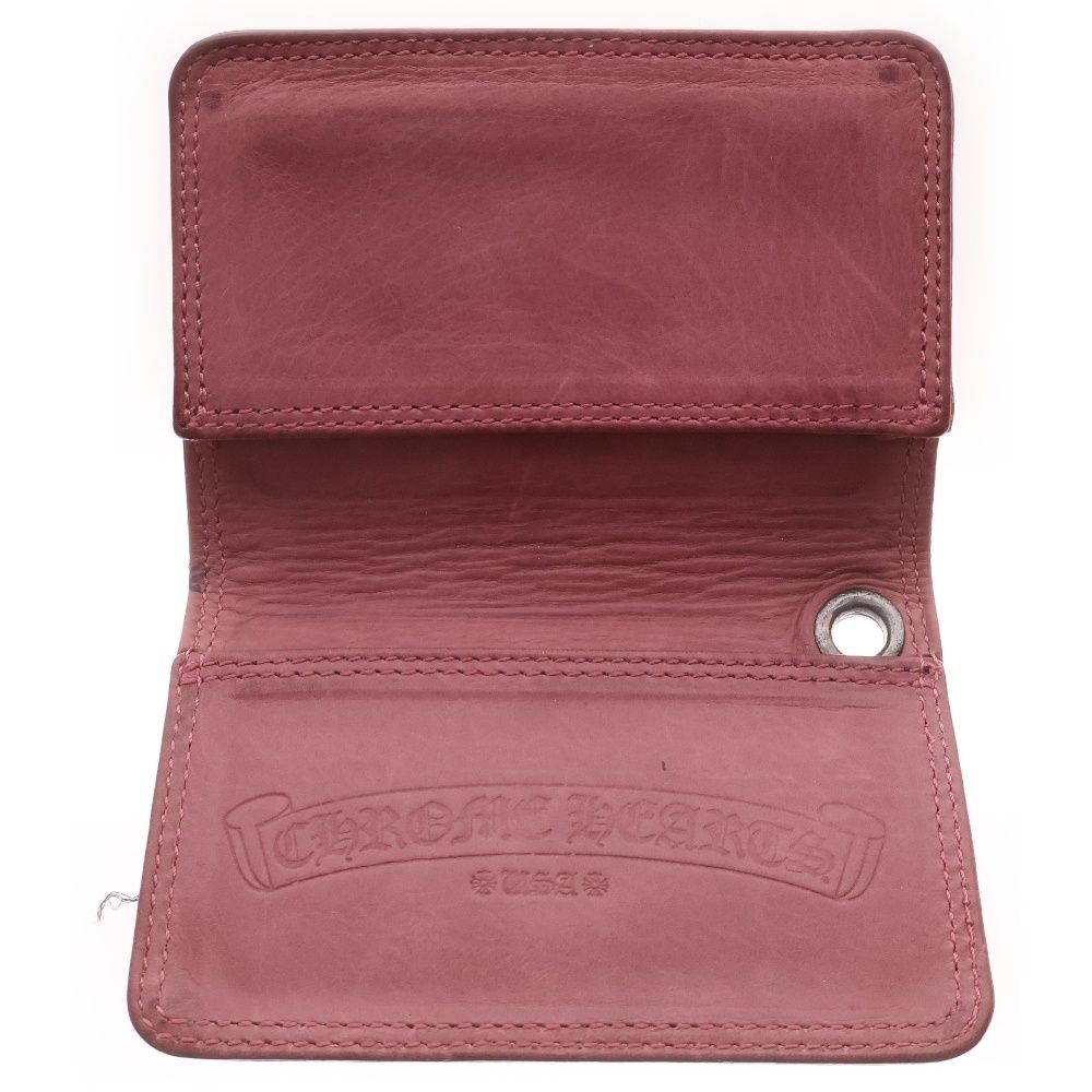CHROME HEARTS クロムハーツ CARD CASE グロメット付きレザーカードケース ピンク CHROME HEARTS (クロムハーツ) CARD CASE グロメット付きレザーカード