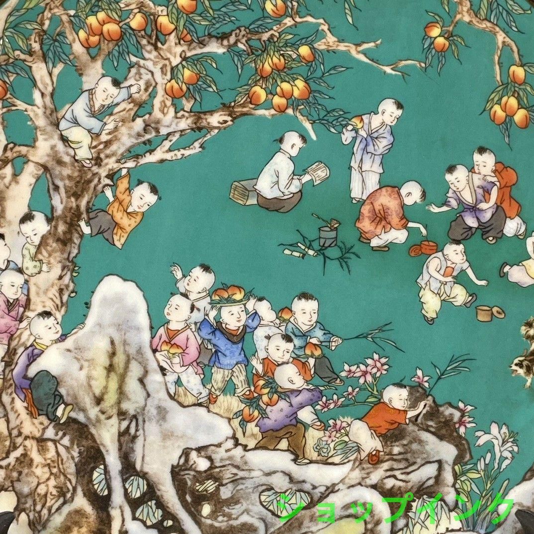 清乾隆粉彩嬰戯図賞盤 景徳鎮 陶磁器 装飾品 現代工芸品 美術品