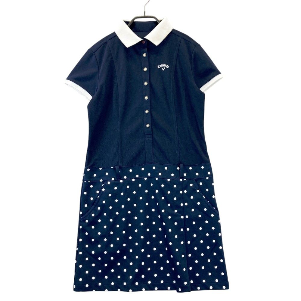 キャロウェイ　LL 半袖ポロシャツワンピース　ドット柄　ホワイト　ネイビー | [キャロウェイ] メンズ 半袖 ポロシャツ (ドットプリント
