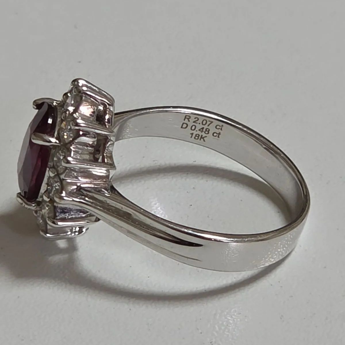 ルビーダイヤモンドのリング K18 ルビー2.07ct/ダイアモンド0.48ct 