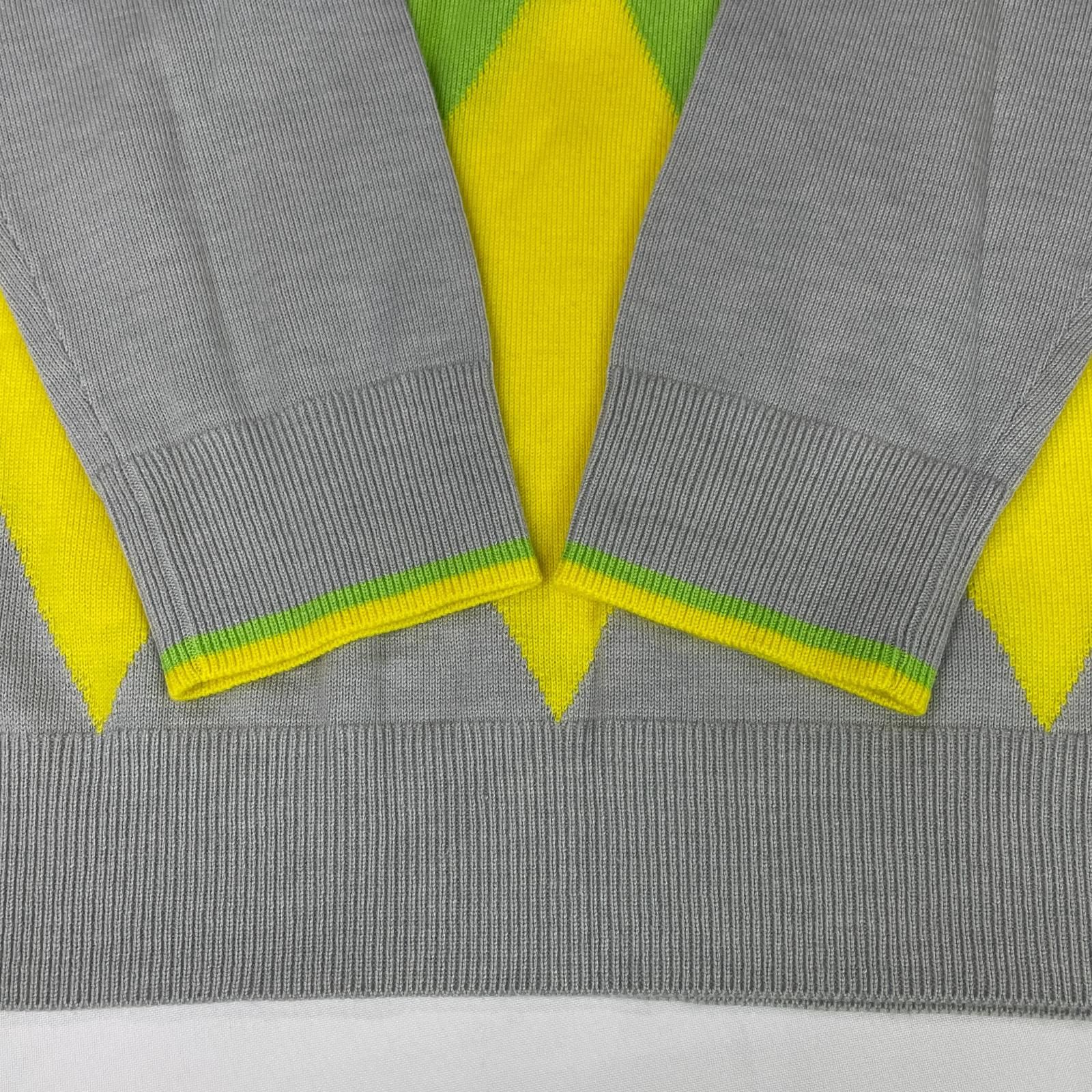 メンズ ムータマリン muta MARINE セーター 4 S グレー クルーネックニット アーガイル ウール混 長袖 LLC-HASEGAWATOSO_COM