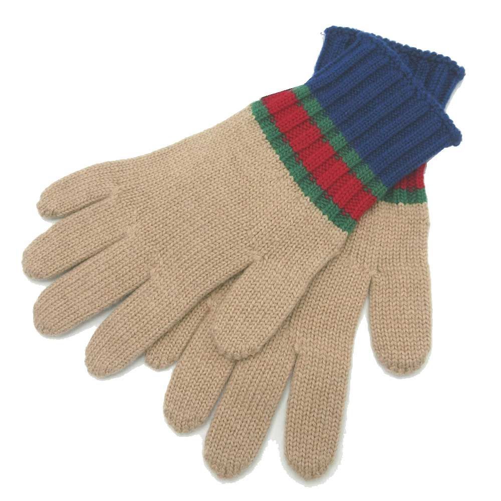 グッチ 手袋 GUCCI ウェビングライン ウール ニット 747642 4K206 4179 キッズ ジュニア ガールズ レディース アウトレット