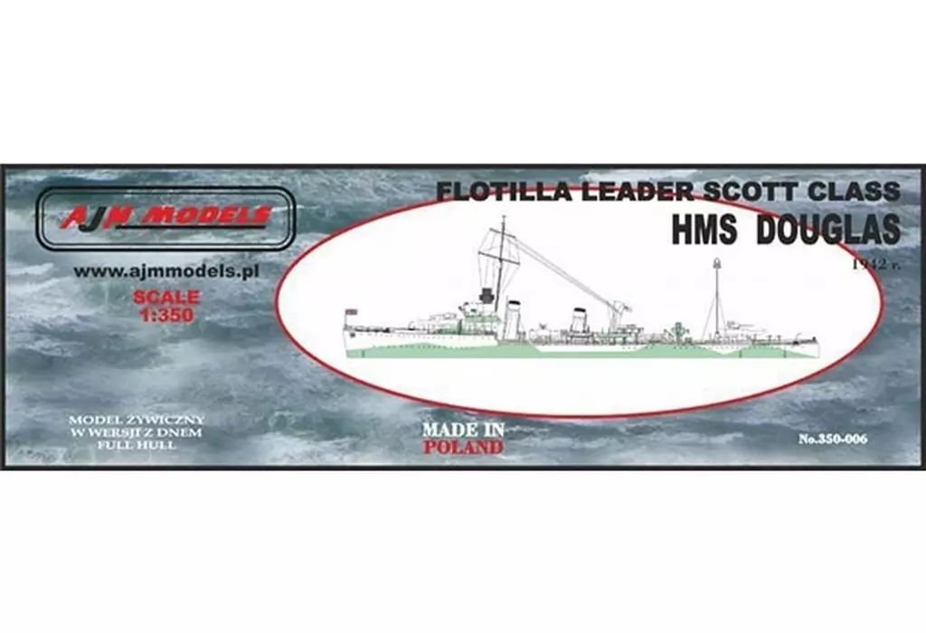 プラモデル 1|350 英 スコット級嚮導駆逐艦 HMSダグラス1942 レジンキャストキット PJ35006
