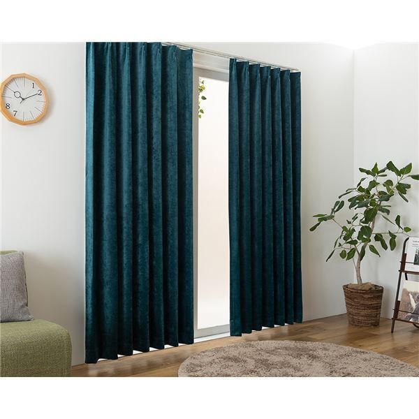 遮光カーテン 販売済み 幅150cm×丈260cm 1枚 ダークグリーン 1級遮光