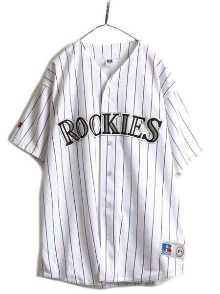 90s USA製 MLB オフィシャル ラッセル タイガース ベースボール シャツ メンズ XL 程 90年代 オールド ユニフォーム メジャーリーグ 重ね着 b-myd05y23n12x1071.jpg