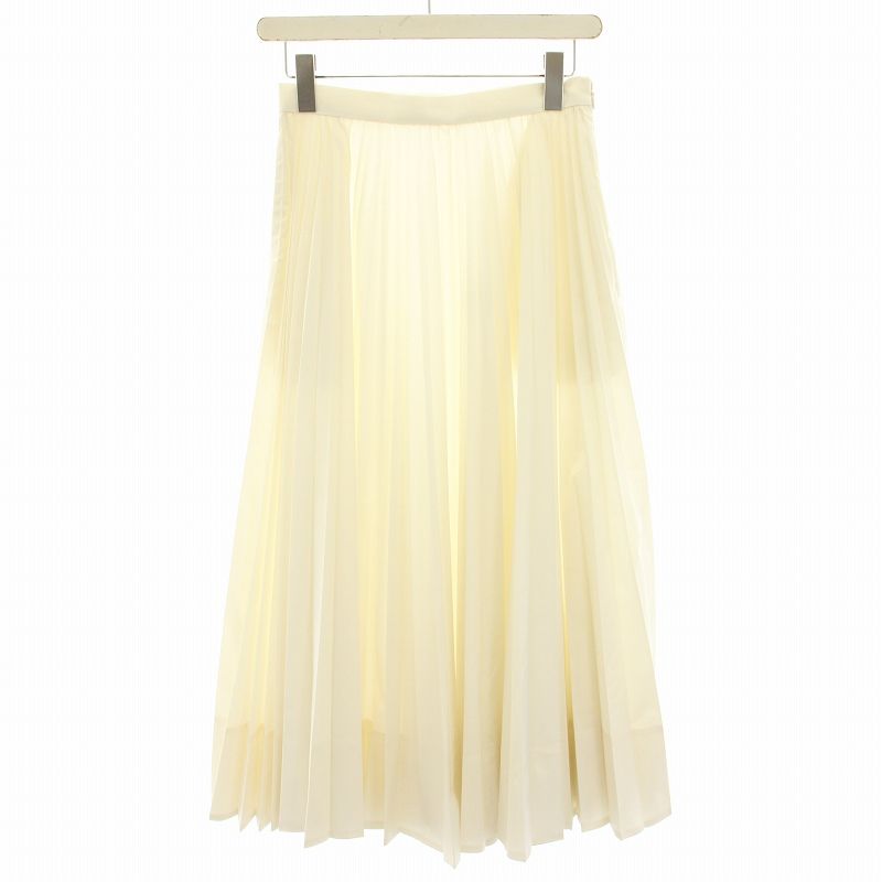 エブール ebure 23AW プリーツスカート ロング ポリタフタ 36 白 