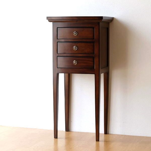 イタリア製家具】 大理石コンソール（丸・茶枠・大理石オレンジ色