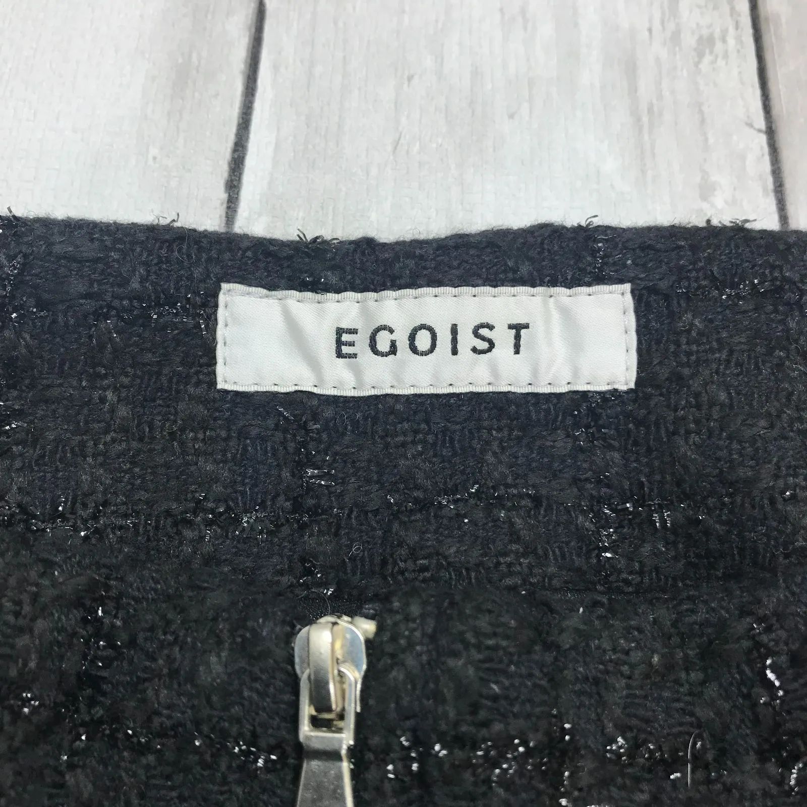 EGOIST 】エゴイスト ツイードチェック ジップショートパンツ ブラック