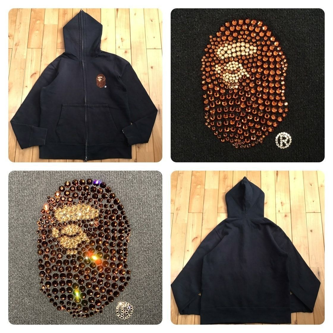 bapeスワロフスキージップパーカー