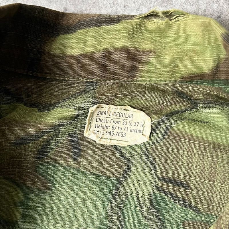 60s US ARMY 米軍実物 4th ERDL グリーンリーフ カモ ジャングル