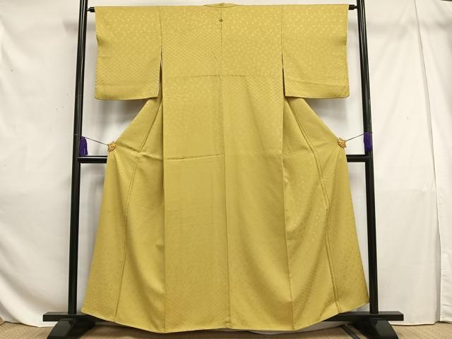 付下げ 横段に美しい更紗 染め 花唐草 一つ紋 正絹 AK-6151