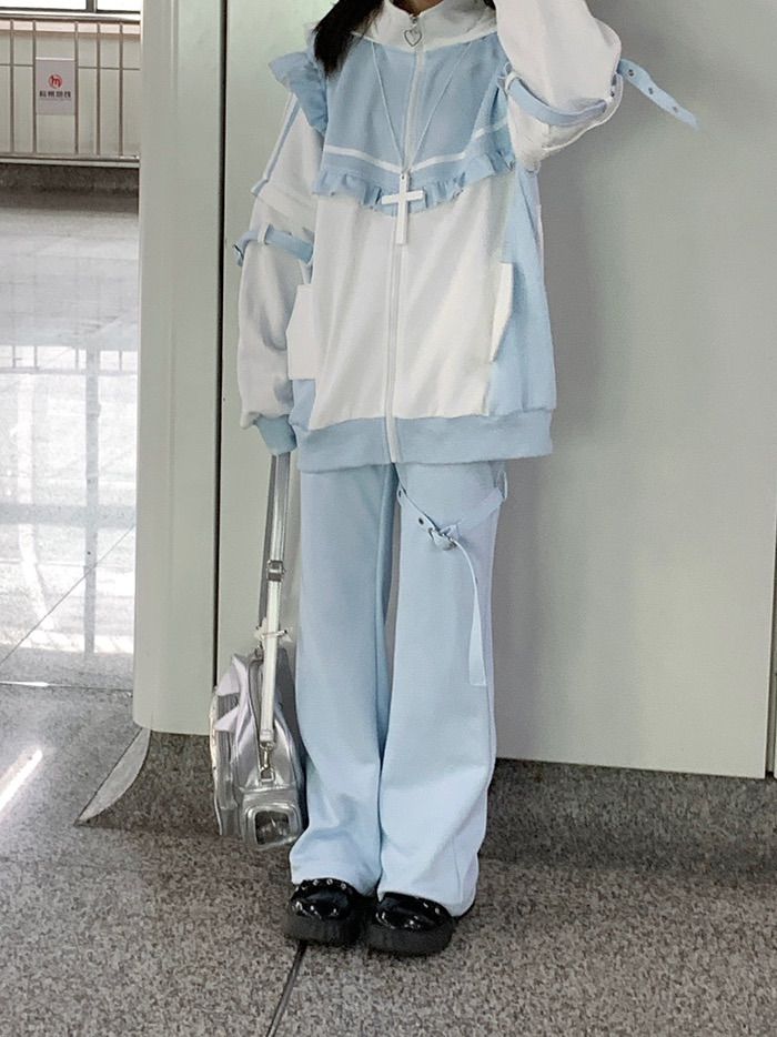秋 冬 セットアップ 猫耳 フード 天使界隈 サブカル 服 原宿