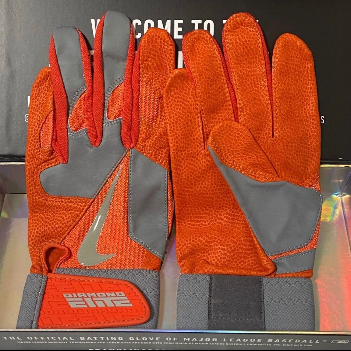 NIKE DIAMOND ELITE バッテ オレンジ Lサイズ バッティンググローブ ナイキ 革手 バッテ バッティンググラブ