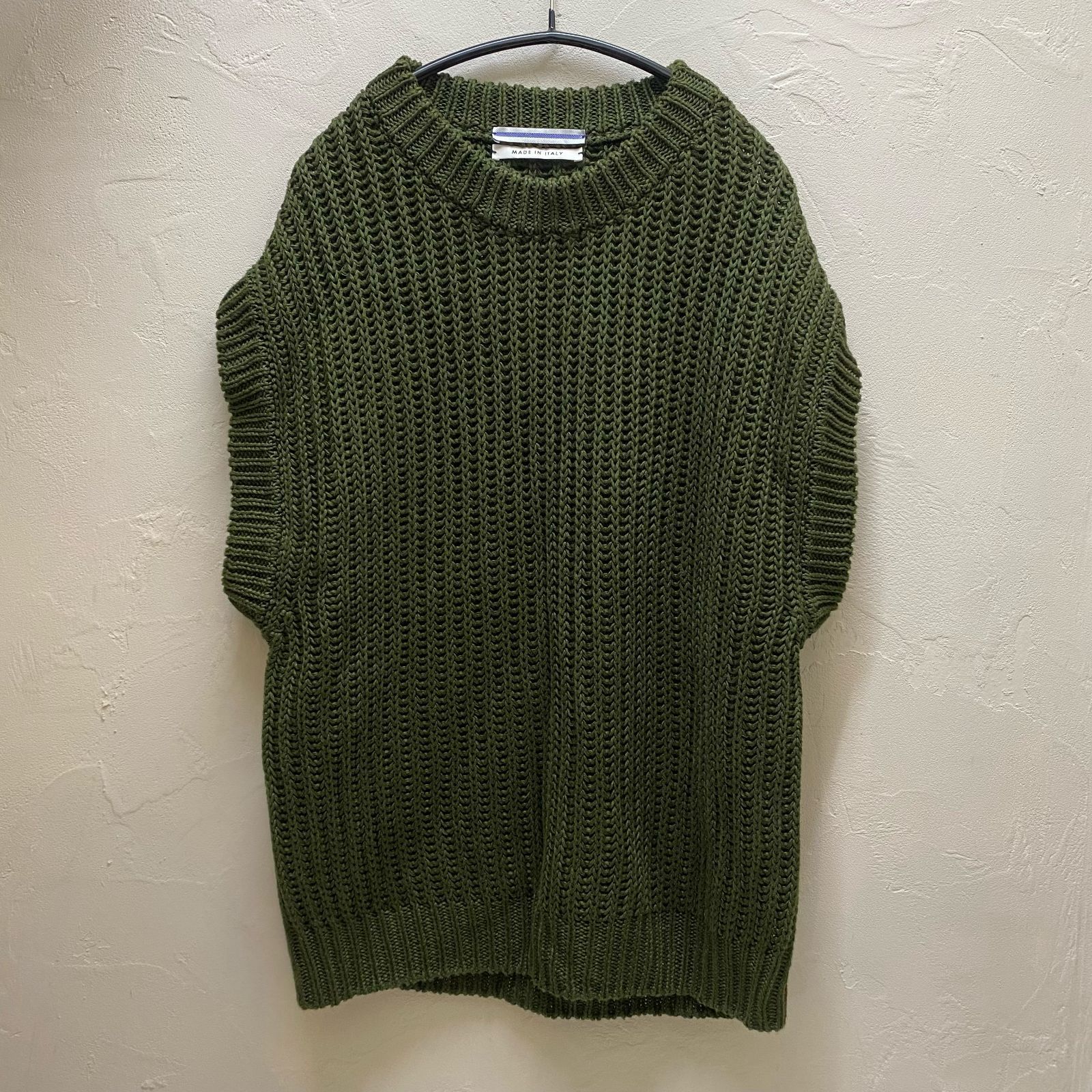 Cristaseya クリスタセヤ 20SS LINEN RIBBED 3 YARN GILET リネン