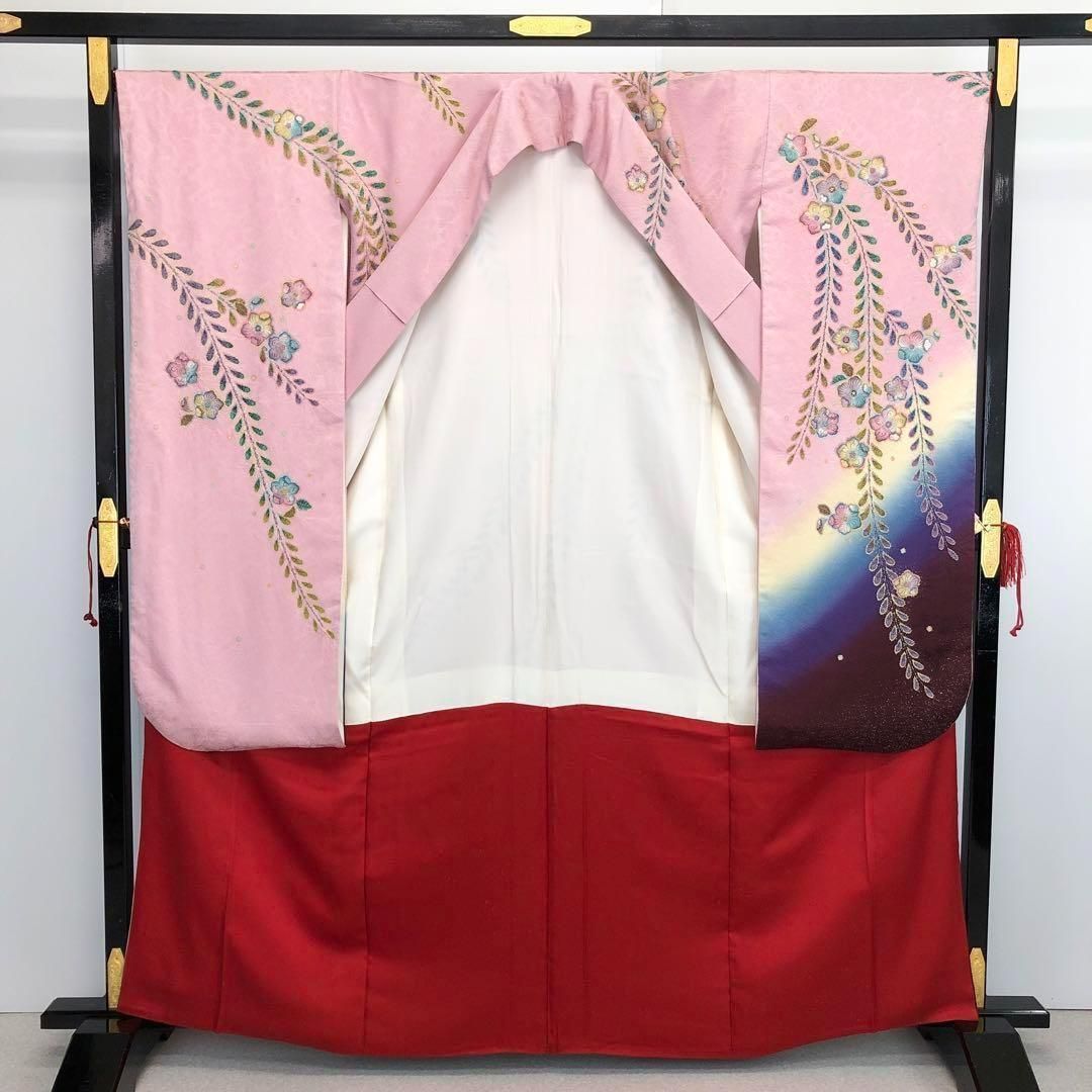 振袖 美しい辻が花絞り グラデーション 桃色 トールサイズ K-3468  